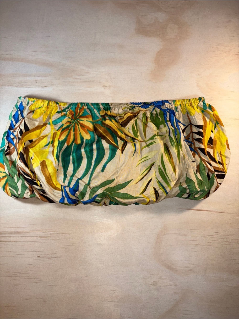 Ruched Floral Print Tube Top Sz CL